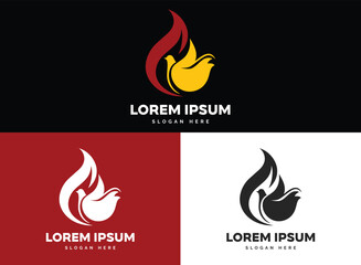 Logo Design Bird Silhouette, fire