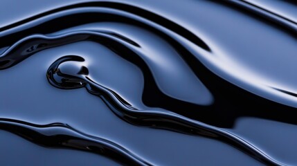 Smooth, reflective black liquid surface with gentle waves, evoking a sense of calm serenity