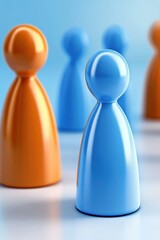 objects colorful team figures on a white background, symbolizing collaboration and unity.