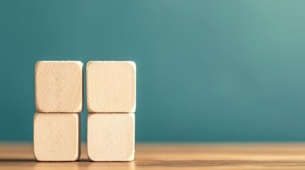 Stacked wood cubes showing numbers, perfect for educational use.