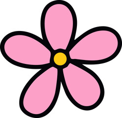 봄 꽃 라인드로잉 아이콘(spring flower line drawing icon)