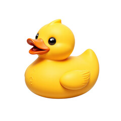 Yellow rubber duck with transparent background