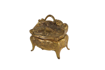 antique bronze door knocker  Art Nouveau Jewelry Casket Gift Box 20th Century
