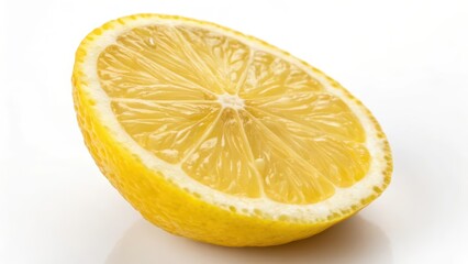 Halved Lemon on White Background