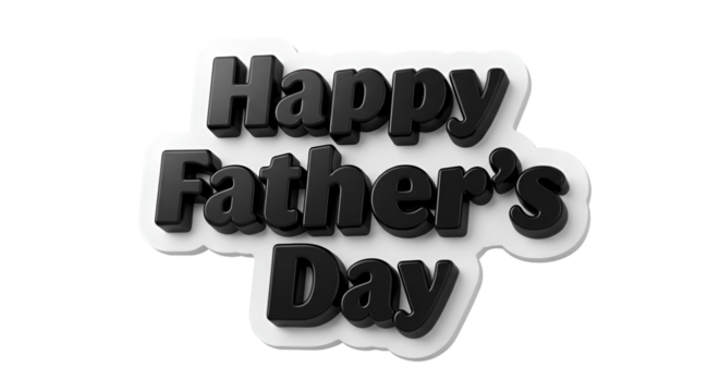 3D typography design with 'Happy Father’s Day' text in bold style, celebrating fathers and their role in the family. - Powered by Adobe
