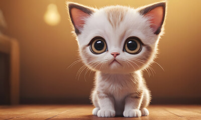 portrait of a anime cat, kitten