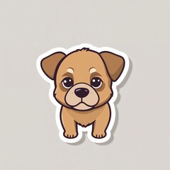 Adorable Pup Sticker: Cute cartoon dog sticker with captivating eyes and a warm, inviting presence. Perfect for adding charm to any surface. 