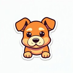 Obraz premium Adorable Animated Puppy Sticker: An appealing cartoon puppy sticker, exuding friendliness and charm, ready to brighten any project.
