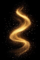 Obraz premium Golden glitter wave on black background creating a magical and elegant atmosphere for festive celebrations and artistic designs