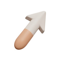 Modern cream and orange arrow pointing up and right on white background