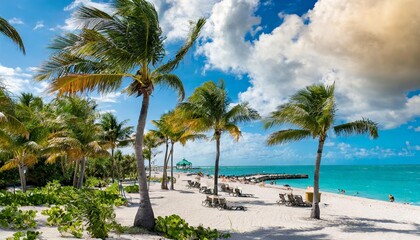 Fototapeta premium tropical beach with palm trees