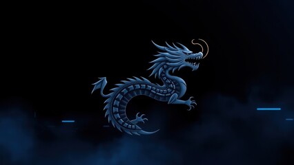 The background has a dark theme and there is a hyper punk dragon