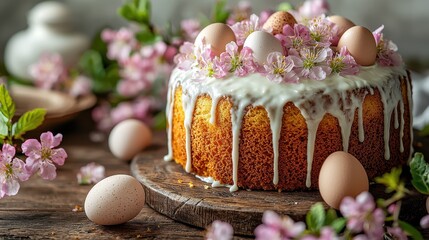 Easter Cake with Spring Flowers