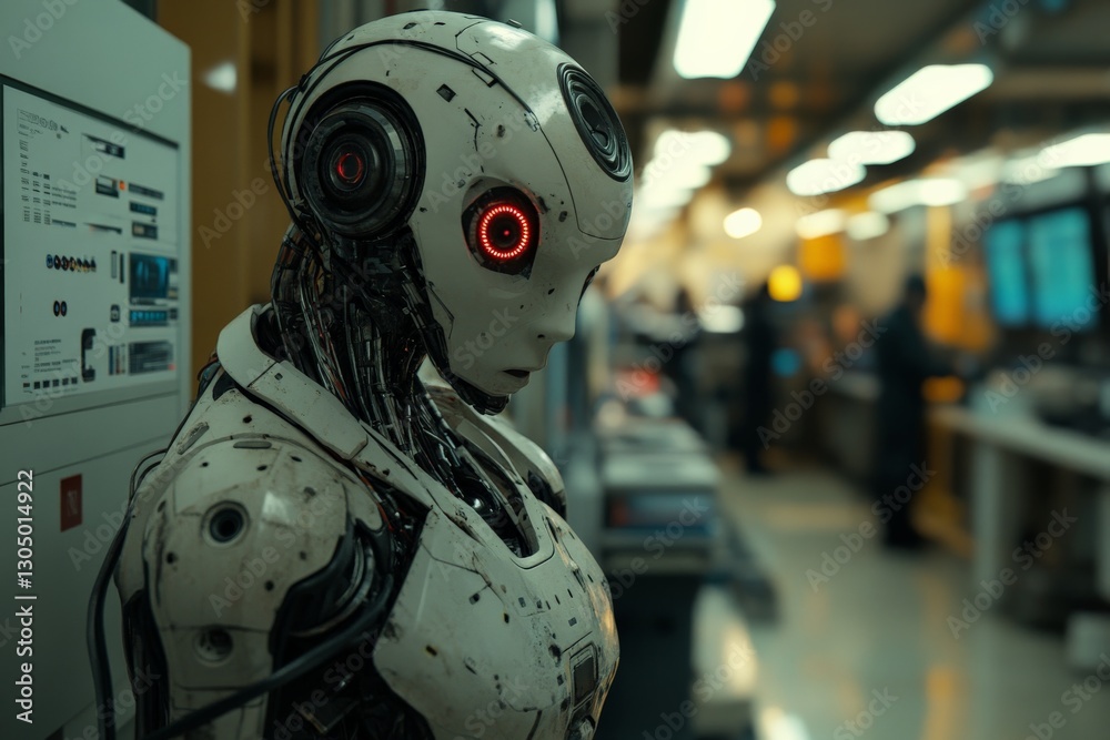 Aufkleber Robotics in a modern workshop showcasing advanced technology and design elements