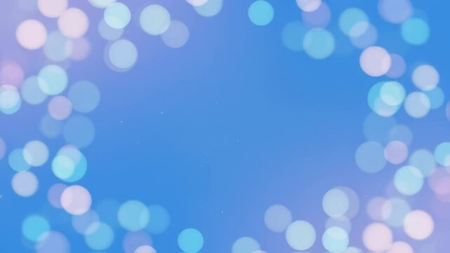 青い背景に、丸い円が揺れているタイトルバック（ループ再生可）
