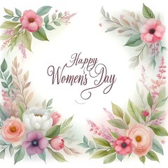 greeting card with flowers women's day