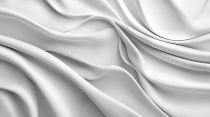 Obraz premium Elegant White Fabric in Soft Waves with Subtle Textures and Highlights