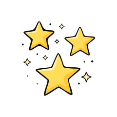 3 Shining Stars on a Clean White Background – Simple, Bright, and Elegant