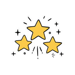 3 Shining Stars on a Clean White Background – Simple, Bright, and Elegant