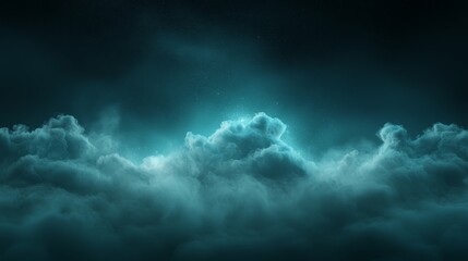 Fototapeta premium Breathtaking panorama of the dark blue night sky adorned with twinkling stars and soft clouds