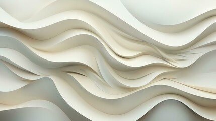 A detailed abstract representation featuring flowing wave patterns in soft cream tones, ideal for backgrounds, digital art, and creative projects that require a minimalist aestheti