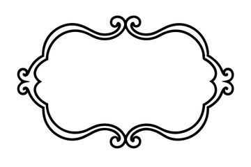 Royal Baroque Frame Line Art – Elegant Ornamental Border Design

