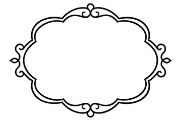 Royal Baroque Frame Line Art – Elegant Ornamental Border Design

