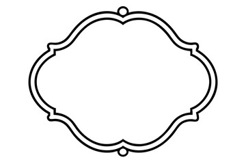 Royal Baroque Frame Line Art – Elegant Ornamental Border Design

