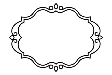 Royal Baroque Frame Line Art – Elegant Ornamental Border Design


