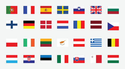 European Union member countries Flags. European Union countries .Flag of All European Union member
