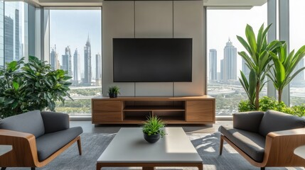Modern Office Lounge with City View (1)