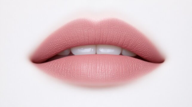 Closeup of vibrant pink lipstick captivating cosmetic essential for lip enhancement