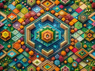 Aerial Scientific Illustration Pattern: Abstract Geometric Design for Presentations