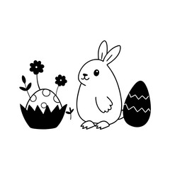 easter bunny and eggs