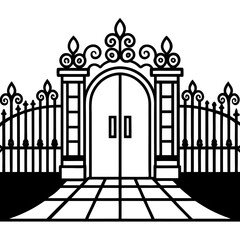 vector illustration of a gate