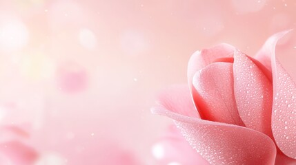 Fototapeta premium Exquisite pink rose adorned with glistening water droplets closeup view of nature beauty