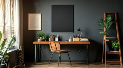Dark Modern Home Office Workspace