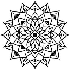 Geometric Mandala: Intricate geometric mandala design, radiating outward from a central point with intricate lines and shapes, creating a sense of balance and harmony.