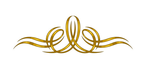 Vintage swirling element. Retro decorative curling vignette.