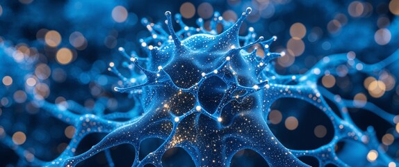 elegant blue theme neural network abstract background concept backdrop illustration cartoon