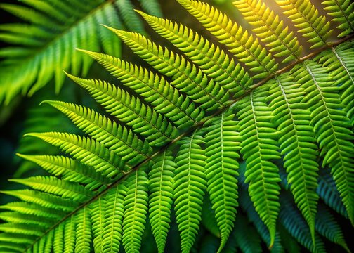 Aerial View of Lush New Zealand Punga Fern Frond, Drone Photography