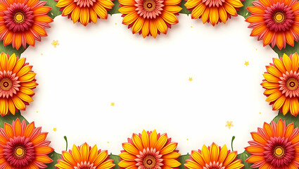 Intricate Rangoli and Lotus Flower Border Frame for Diwali Messages