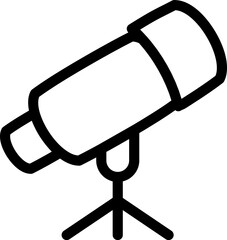 Telescope Outline Icon – Astronomy & Discovery