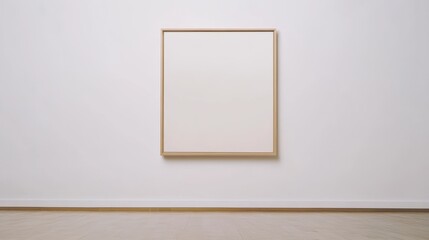 Floating Poster Frame Mockup on Neutral Background with Empty Space