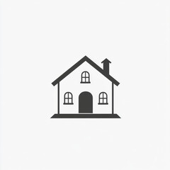 This minimalist illustration depicts a simple house design, representing comfort and safety, making it perfect for real estate or home-related themes.
