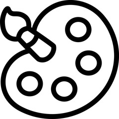 Palette & Brush Outline Icon &ndash; Art & Creativity