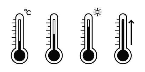 Thermometer icon. Temperature icon vector set.