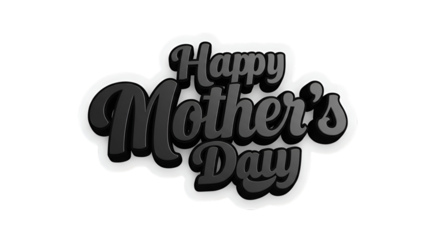 3D typography design with 'Happy Mother’s Day' text in elegant style, celebrating mothers and their love.