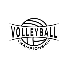 Creative line art volleyball logo design template. sport volleyball logo icon