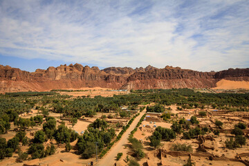 Panoramic view of AlUla old town, Saudi Arabia